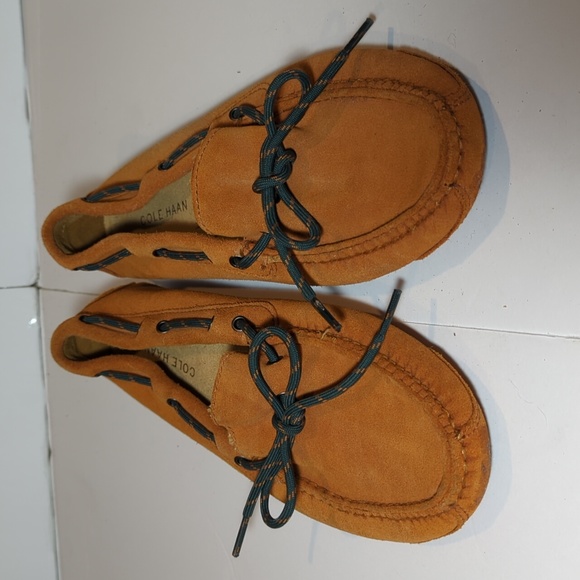 Cole Haan mens driving moccasin slip on orange size 7.5 - Picture 2 of 11